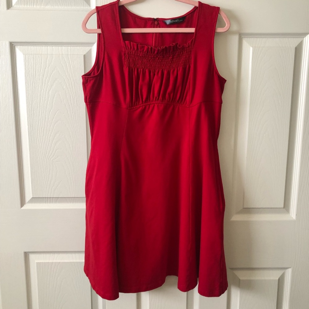 eShakti red sleeveless fitted dress 14 - Picture 2 of 6